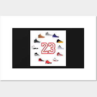 23 basketball shoes Clock Posters and Art